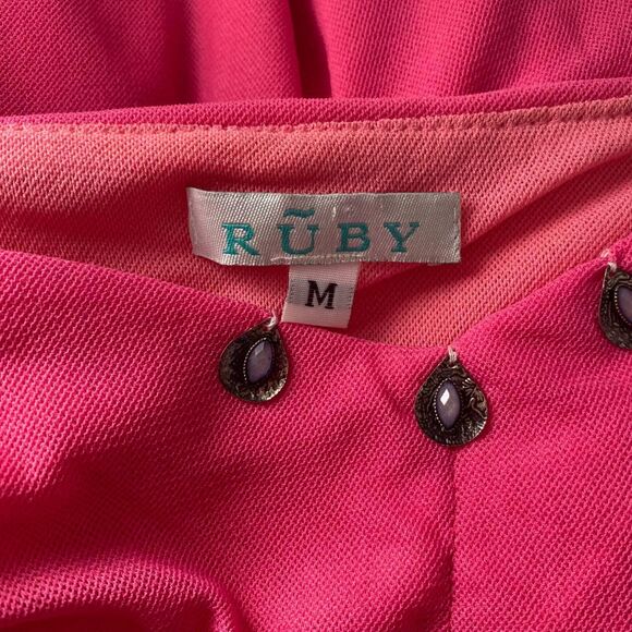 Early 2000 Bright Pink Blush Sheer Layered Mesh Beaded Fairy Cami Babydoll Top M - Picture 8 of 8